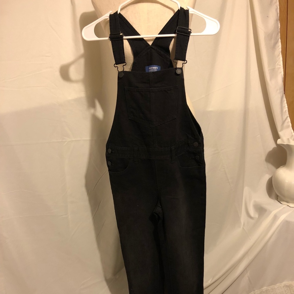 Girls Black Old Navy Overalls, Skinny 10-12